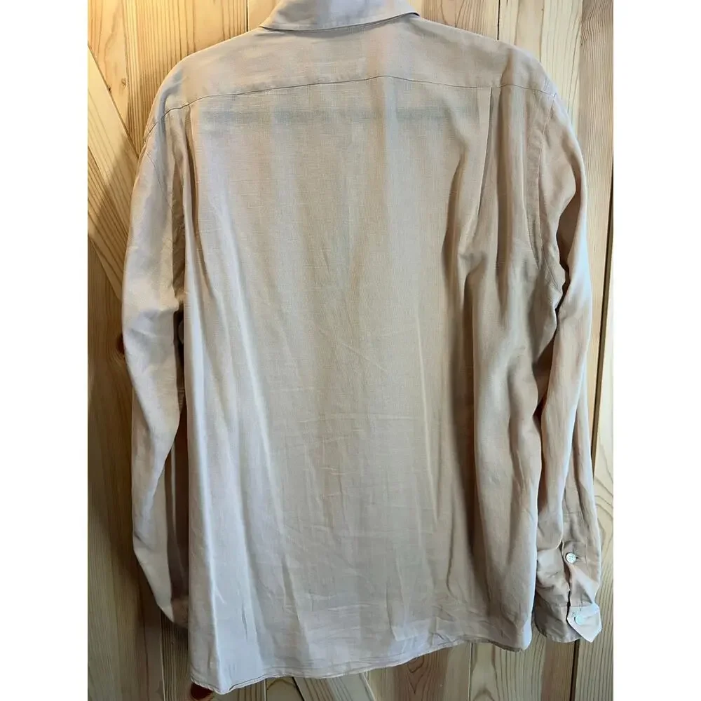 Polo by Ralph Lauren Marlowe Custom Fit Long Sleeve Shirt Tan - Size XL